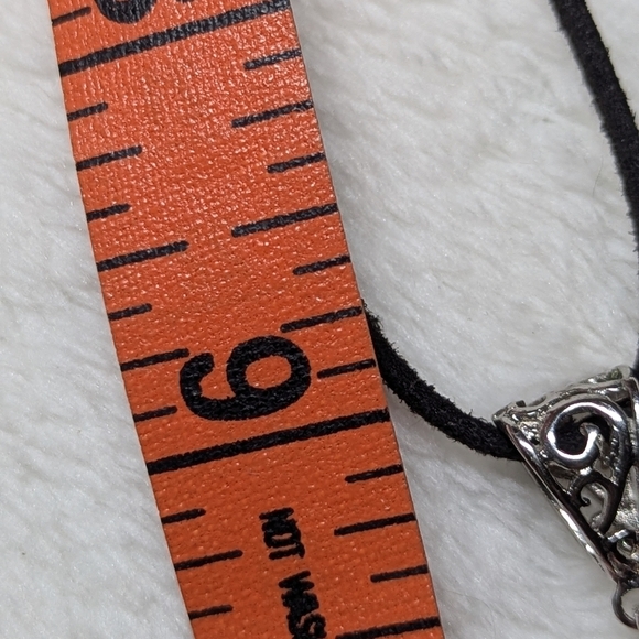 Lovely Large Oval Painted Jasper Necklace/Pendant on Black Adustable Cord - Picture 9 of 10